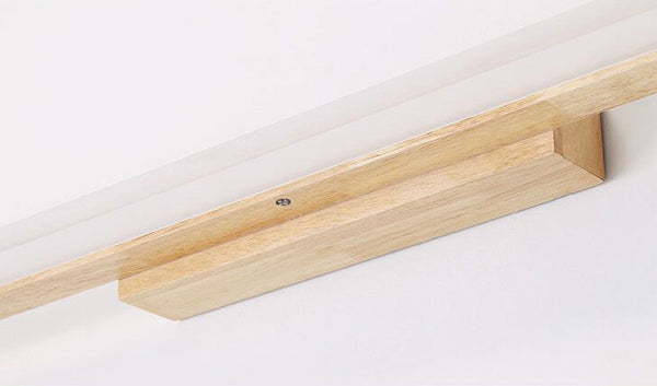 Applique murale LED en bois massif avec miroir
