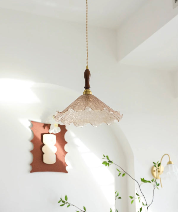 Retro tea-colored glass dining room bedroom chandelier