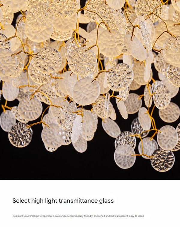French light luxury glass living room chandelier