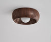 Round creative wood grain corridor ceiling lamp