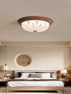 Walnut Color Glass Bedroom Ceiling Light