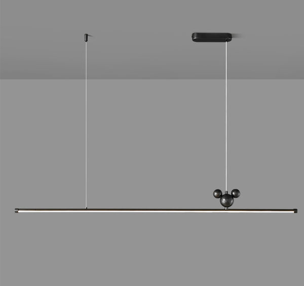 All-copper minimalist long strip restaurant chandelier