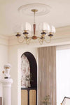 French solid wood fabric chandelier