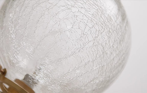 Vintage Brass Cracked Glass Bedroom Bedside Pendant light