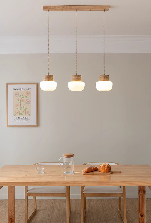 Lampe à suspension de salle à manger de style japonais de couleur crème