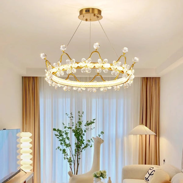 Creative Crown Crystal Bedroom Chandelier