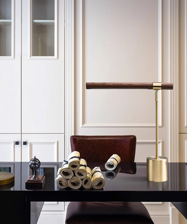 Creative personality wood grain bedside desk lamp