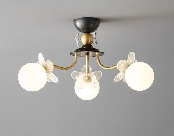 French cream style full copper living room and bedroom ceiling lamp