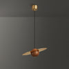 Walnut all copper bedside chandelier