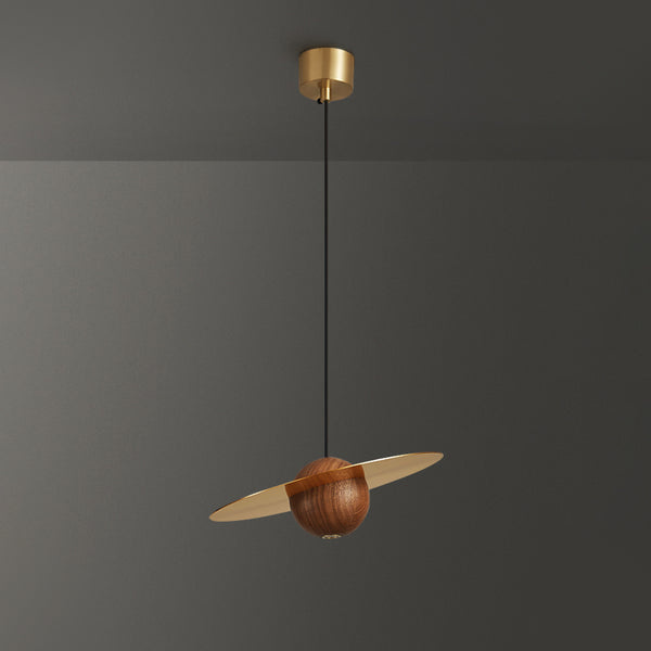 Walnut all copper bedside chandelier