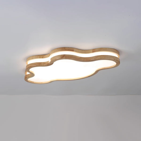 LED children's room solid wood ceiling lamp