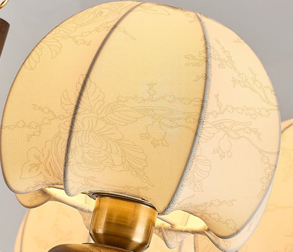 French solid wood fabric chandelier