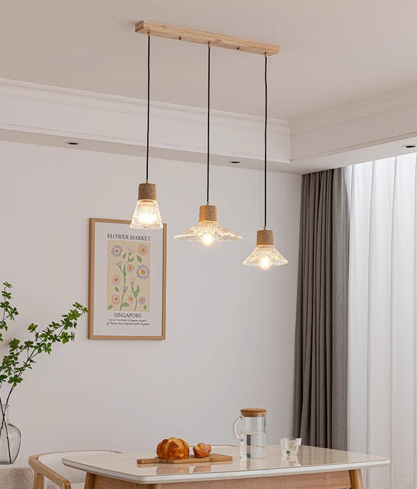 Kronleuchter aus Holzwindglas im japanischen Stil