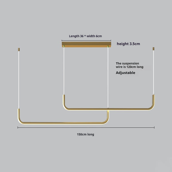 Suspension de salle à manger moderne à LED géométrique à longue bande