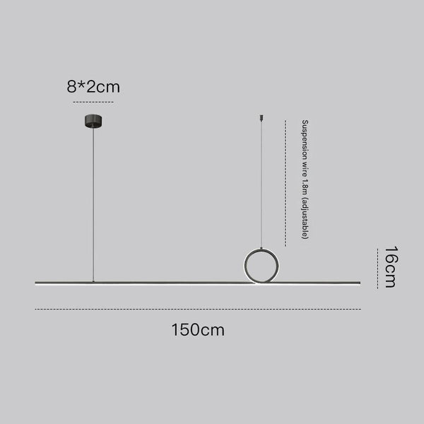 Creative LED long strip chandelier