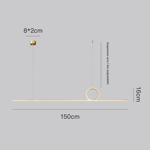 Creative LED long strip chandelier