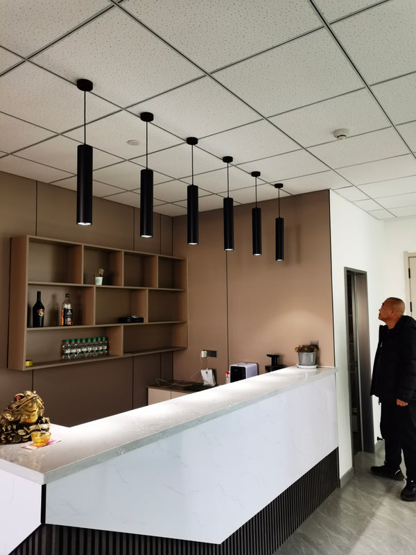 LED long tube cylindrical chandelier