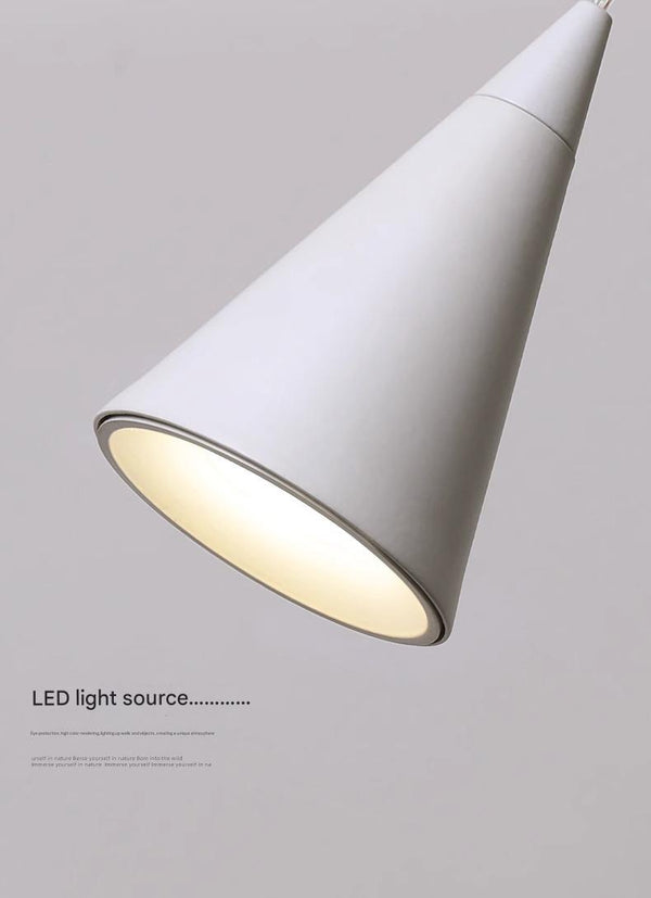 Minimalist conical bedroom bedside background wall chandelier