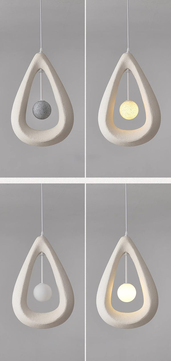 Suspension de salle à manger en forme de goutte d'eau de style Wabi-sabi