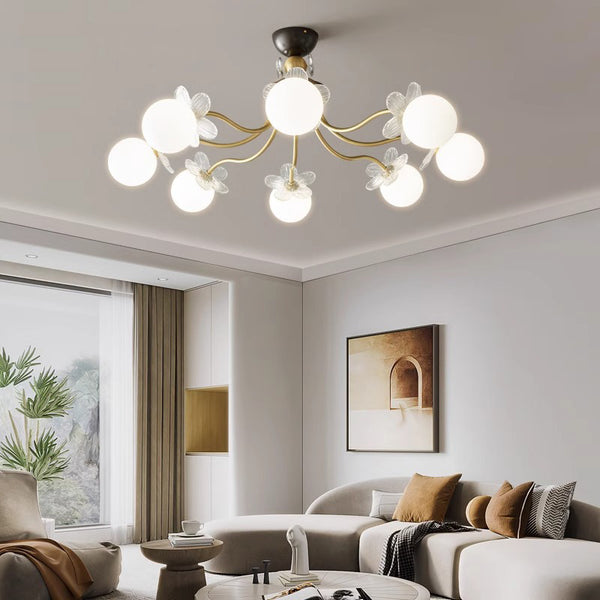 French cream style full copper living room and bedroom ceiling lamp