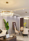 French light luxury LED living room crystal chandelier