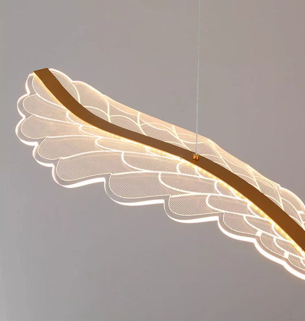 Nordic long strip creative wings led dining chandelier