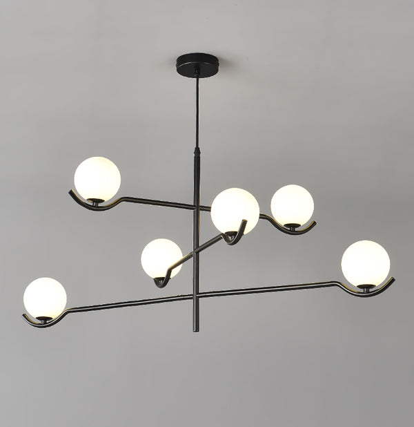 Lustre noir en forme de haricot magique long