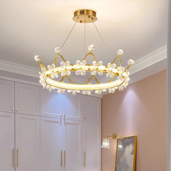 Creative Crown Crystal Bedroom Chandelier