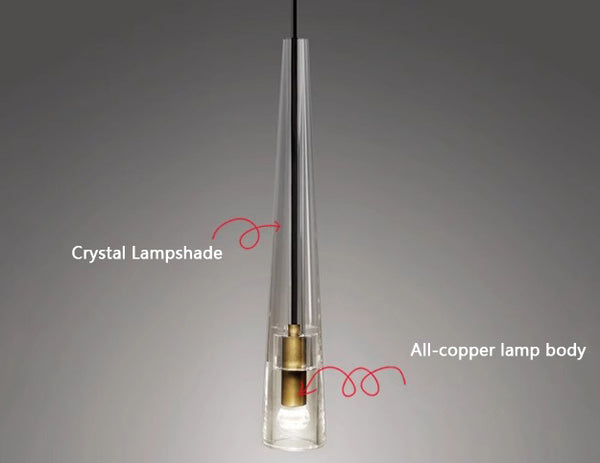 Nordic copper glass bedroom wall lamp