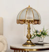 Retro full copper glass bedroom living room study table lamp