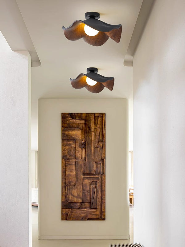 Creative retro lotus leaf bedroom corridor ceiling lamp