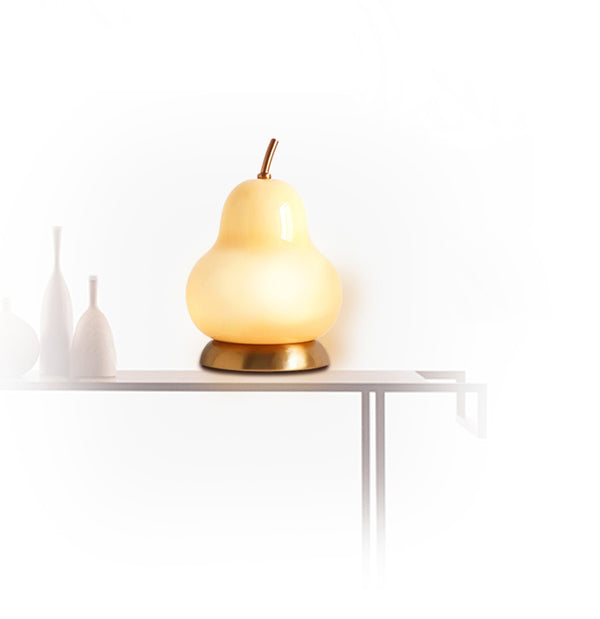 Cremefarbene Birnen-Tischlampe
