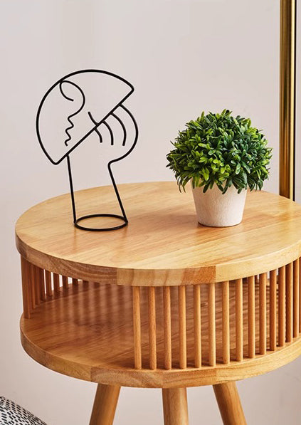 Retro Massivholz Stehlampe