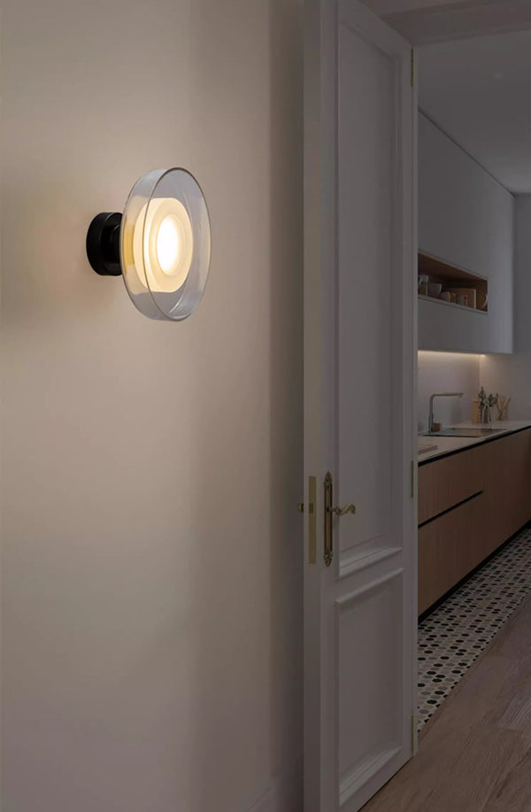 Italian style minimalist glass entrance corridor background wall lamp