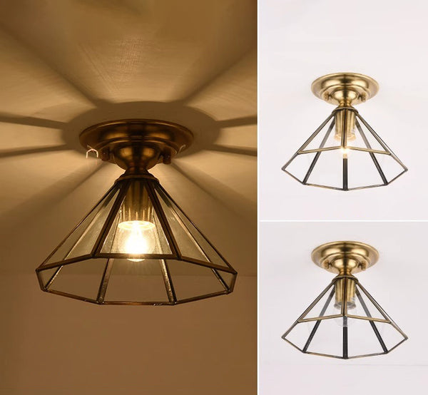 European style copper home decoration corridor entrance balcony small ceiling lamp