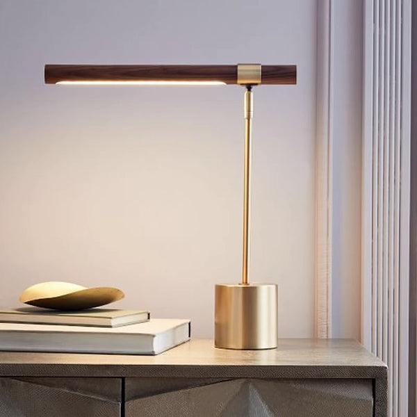 Creative personality wood grain bedside desk lamp