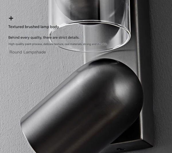 Nordic minimalist double head rotatable bedroom bedside wall lamp