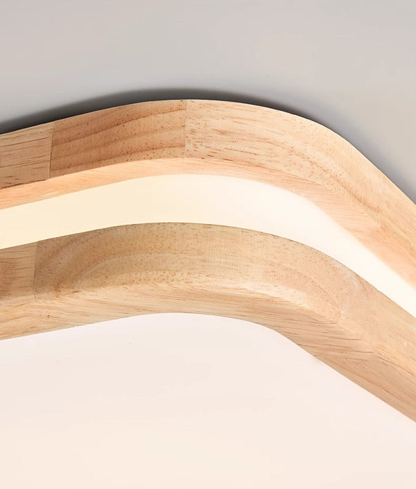 Solid wood LED ceiling light