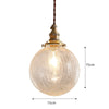 Vintage Brass Cracked Glass Bedroom Bedside Pendant light