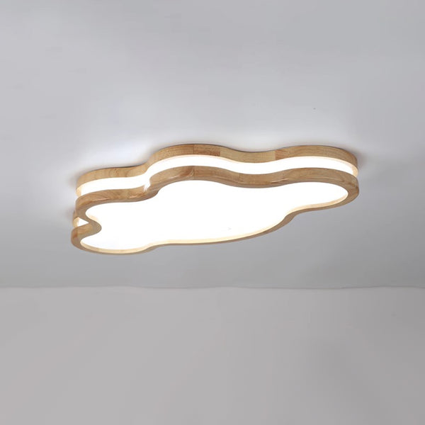 LED children's room solid wood ceiling lamp