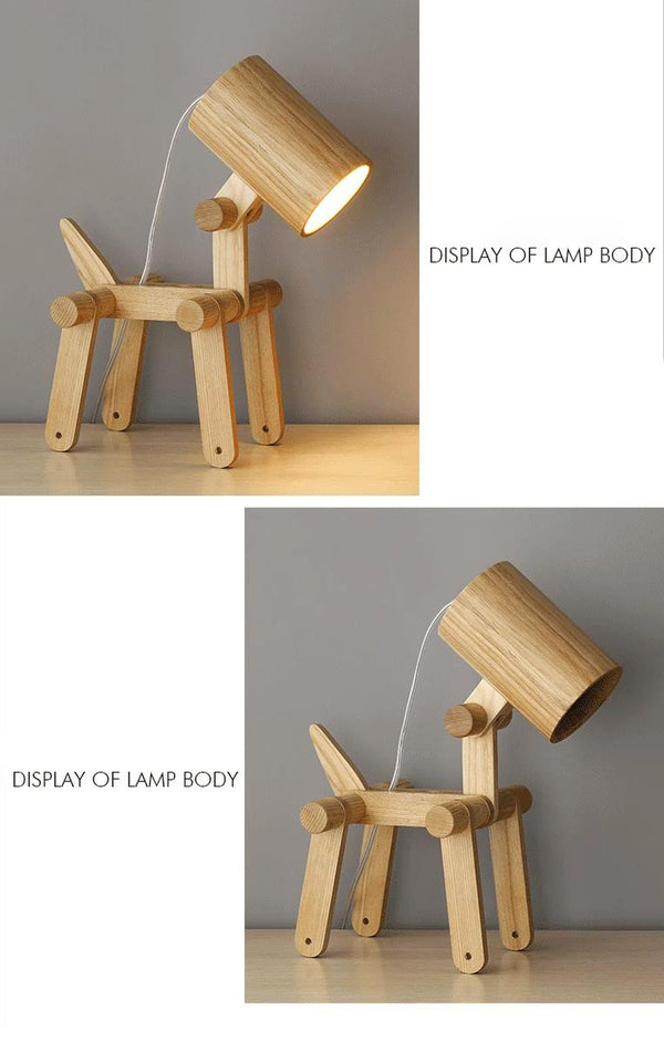 Japanese style log creative table lamp