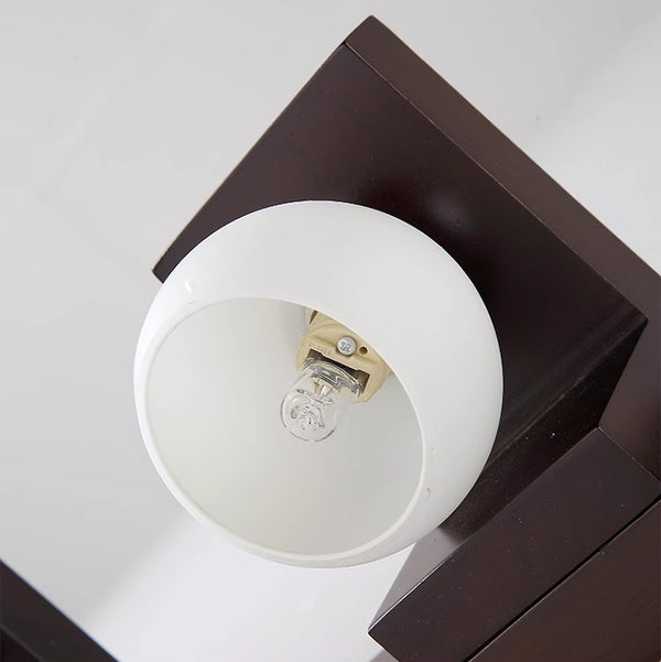 Solid wood bathroom wall light