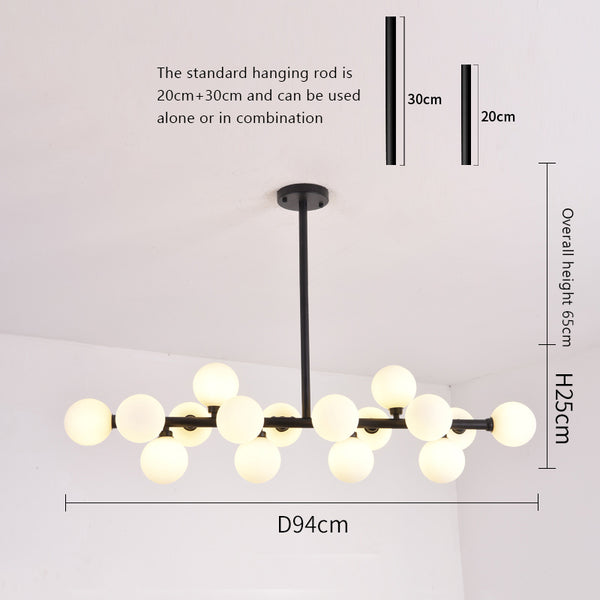 Nordic glass round ball personality chandelier