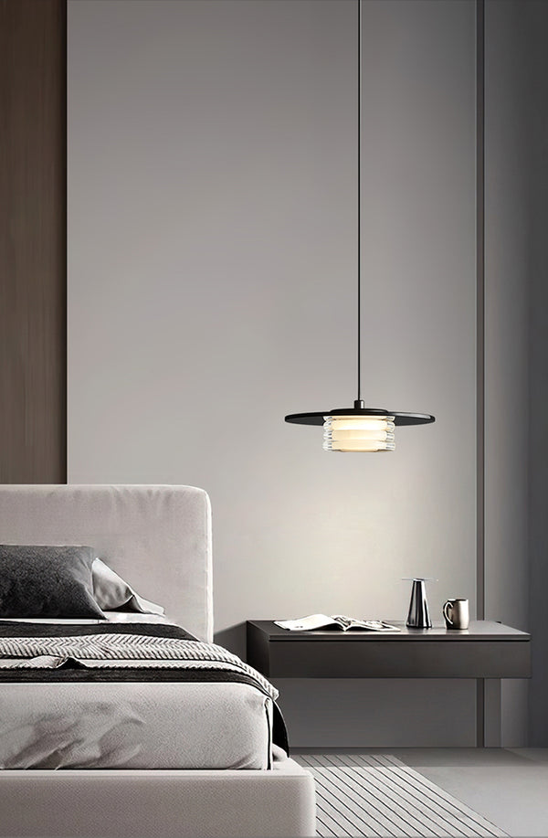 Nordic simple black bedroom bedside chandelier