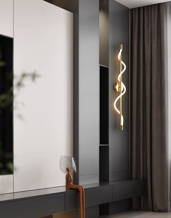 All copper line wall lamp