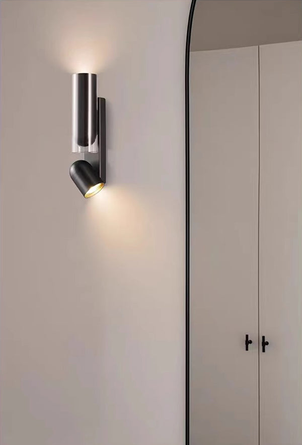 Nordic minimalist double head rotatable bedroom bedside wall lamp