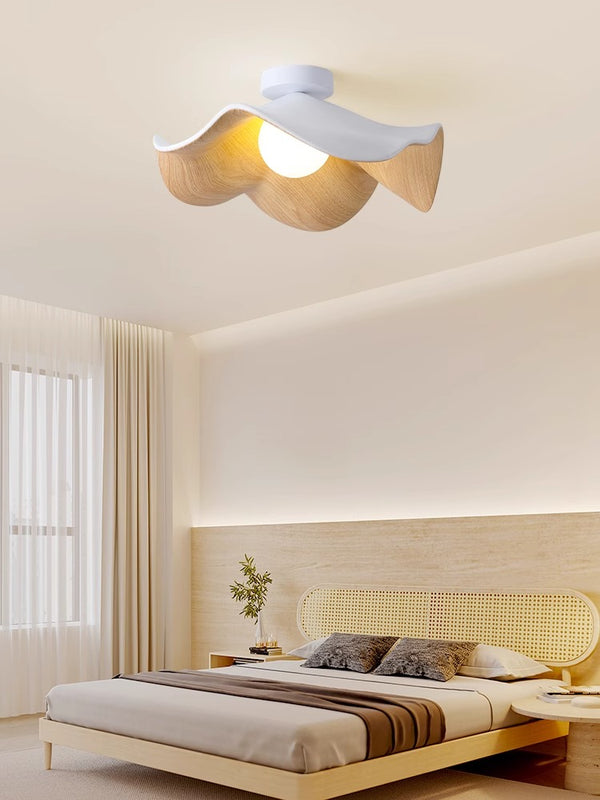 Creative retro lotus leaf bedroom corridor ceiling lamp