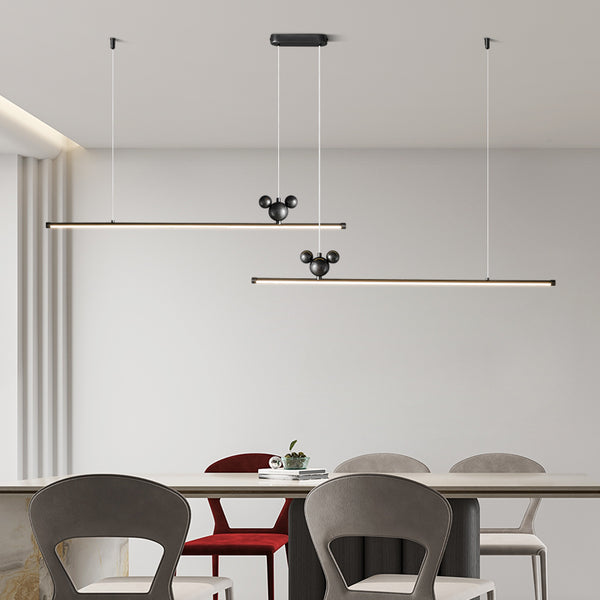 All-copper minimalist long strip restaurant chandelier
