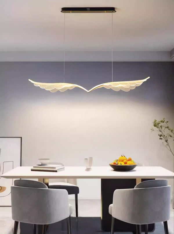 Nordic long strip creative wings led dining chandelier