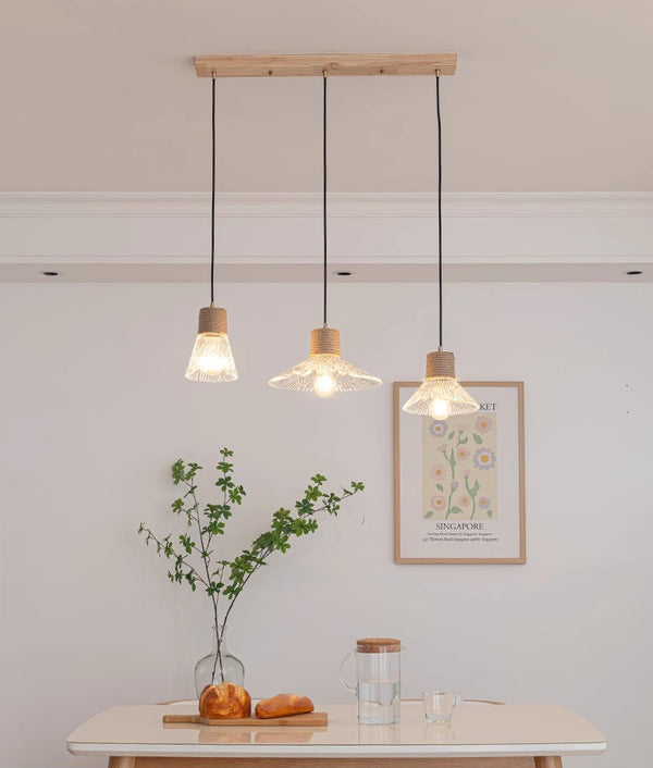 Kronleuchter aus Holzwindglas im japanischen Stil